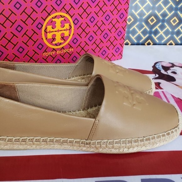 NWT!!! TORYBURCH EVERLY LEATHER ESPADRILLE (TIRAMISU) - Picture 7 of 7